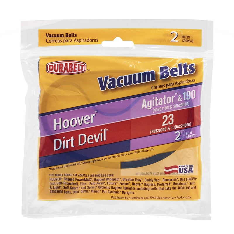 Hoover Durabelt Vacuum Belt, Pack of 2, Type 190, Belt Replacement for Use in Hoover Vacuum Cleaner Models - Image 1